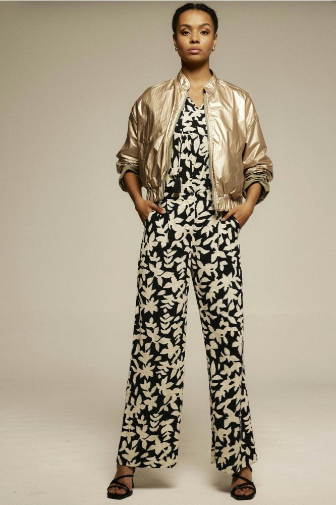 BROEK MET PRINT B50110 60 BLACK